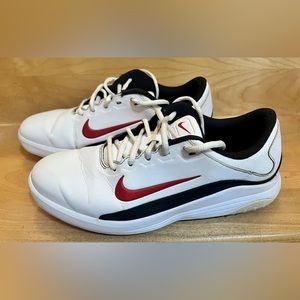NIKE Vapor Spikeless Fitsole Golf Shoes White Red AQ2302-103 Mens 9 Lace-Up